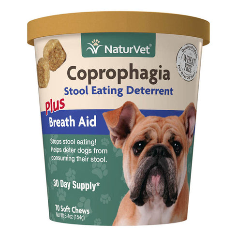 Naturvet Coprophagia Breath Aid Stool Eating Deterrent 70 Soft Chews - Poudre Pet and Feed Supply